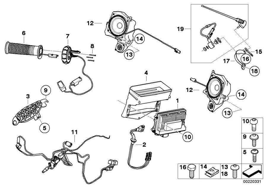 Diagram Audio system without radio preparation for your 2010 BMW HP2 Sport   