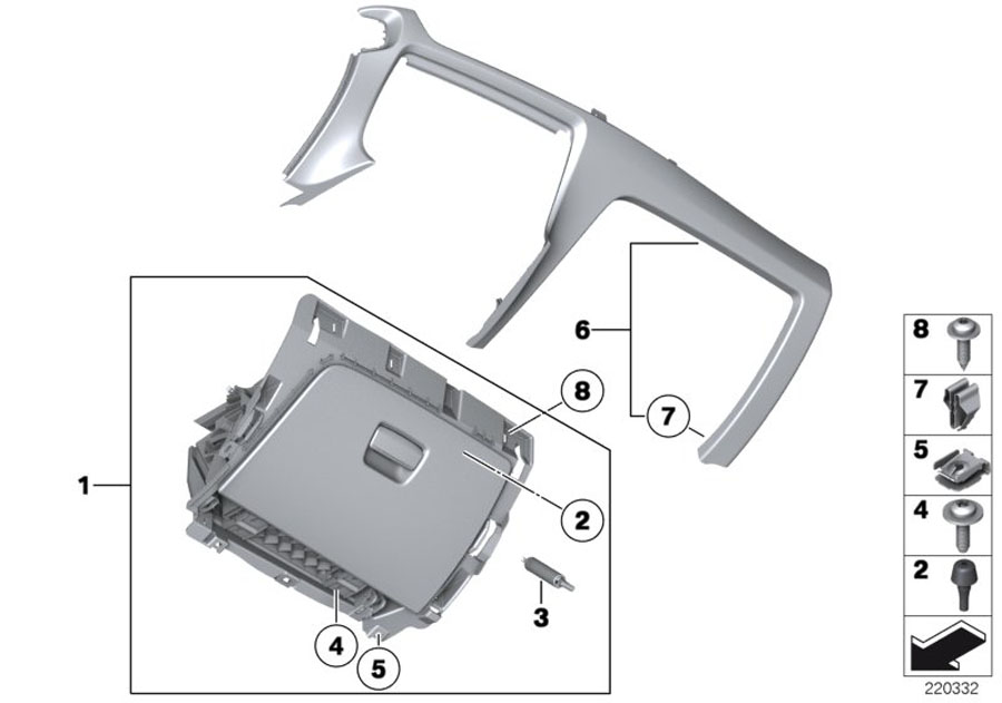 Diagram GLOVE BOX for your BMW