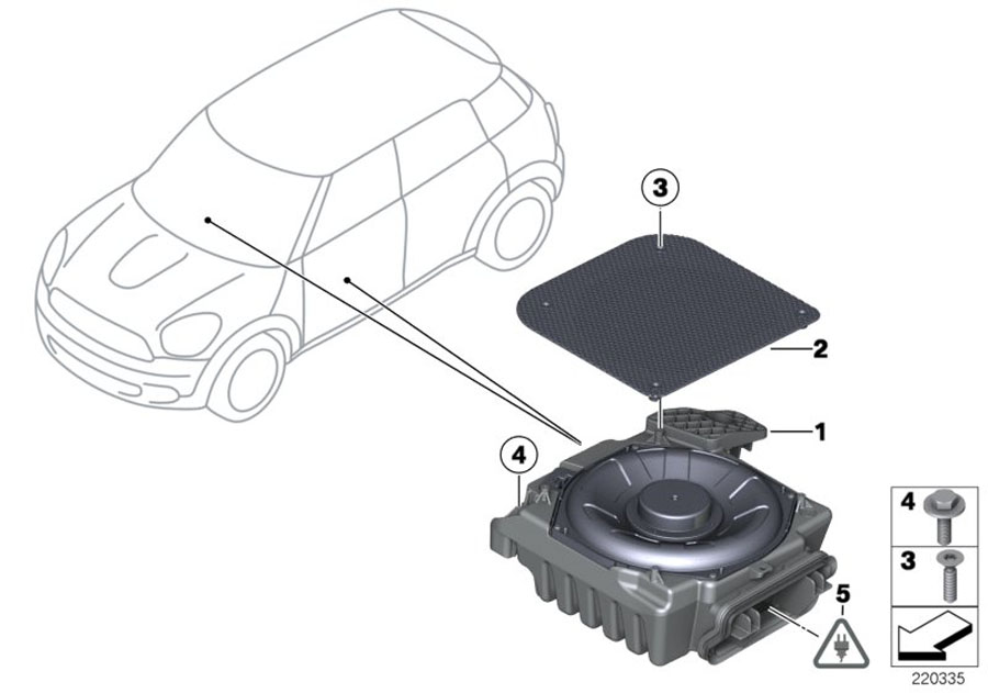 Diagram Components central bass for your MINI