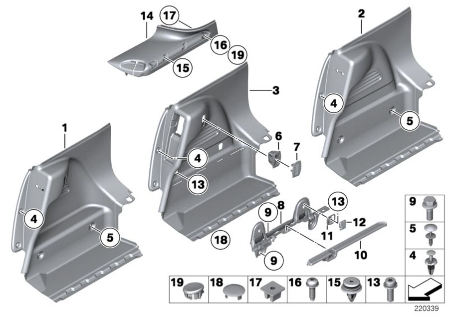 Diagram Right TRUNK TRIM for your MINI