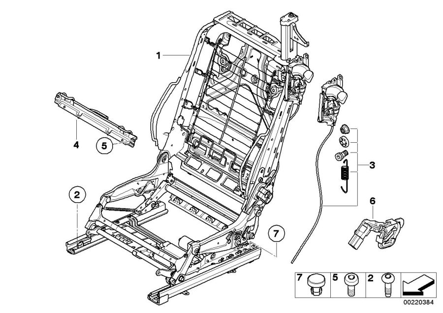 Diagram Front seat backrest frame for your BMW