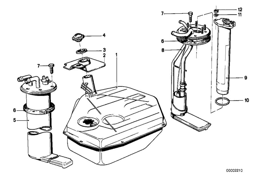 Diagram Fuel TANK/FUEL feed for your 1987 BMW M6   