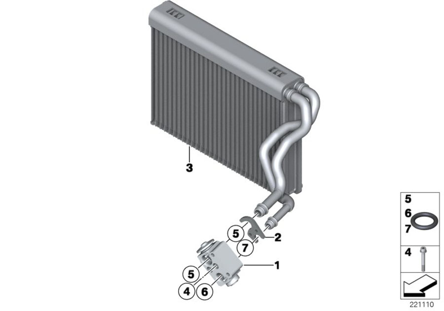 Diagram Evaporator / Expansion valve for your BMW X3  
