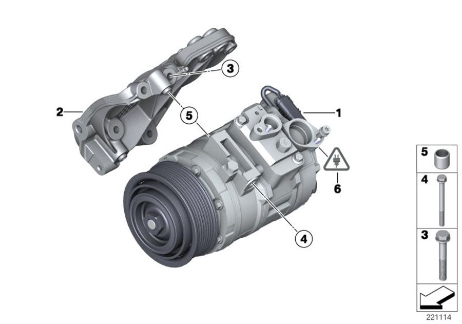 Diagram RP A/C compressor for your 2012 BMW X3   