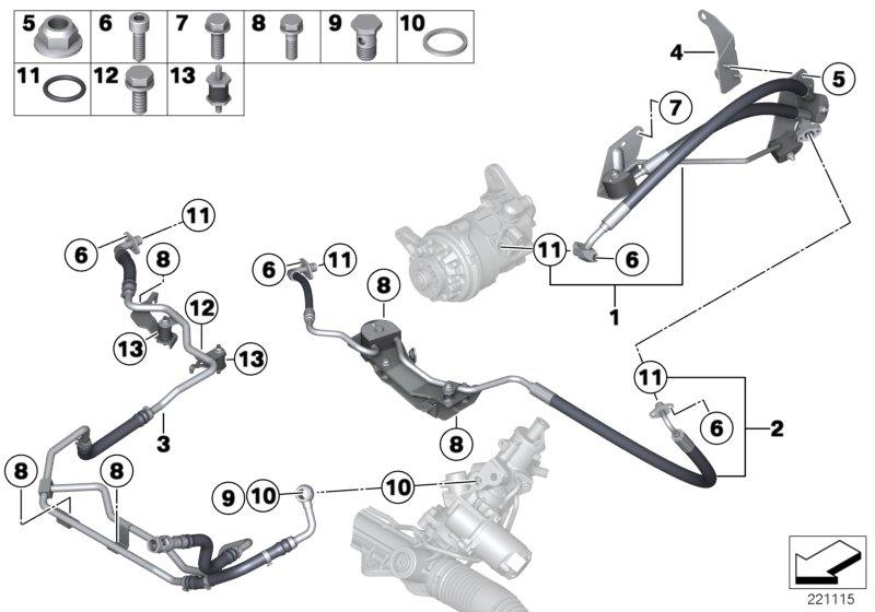 Diagram Oil lines/Adaptive Drive+Active Steering for your 2010 BMW M6   