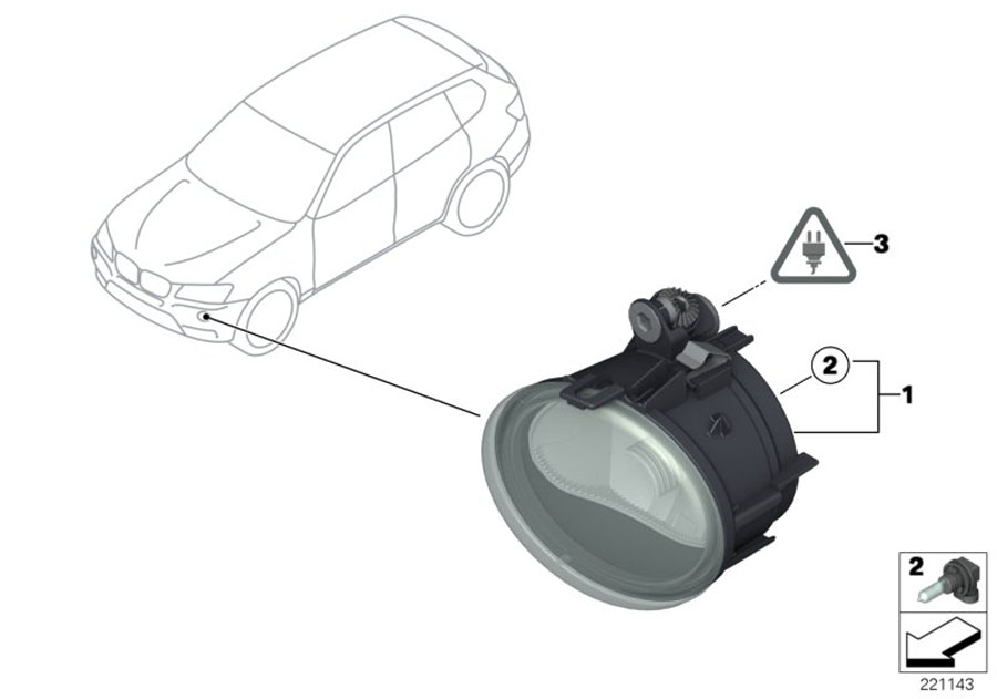 Diagram Fog lights for your BMW X3  