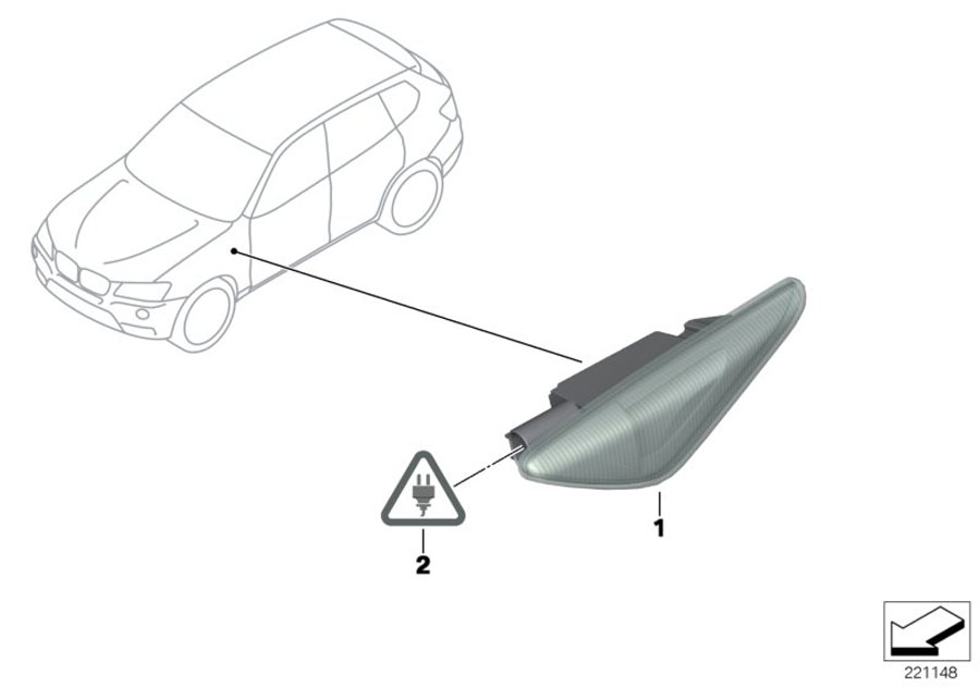 Diagram turn signals front/side for your 1988 BMW M6   