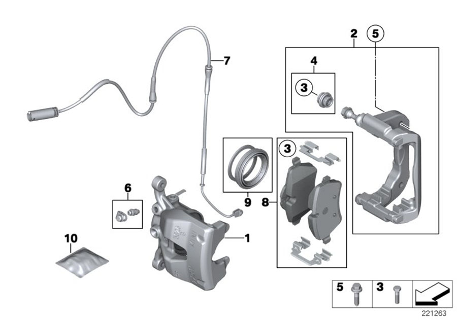 Diagram Front brake pad wear sensor for your MINI