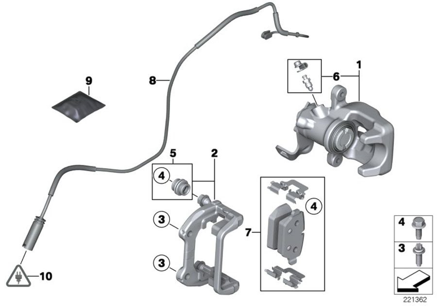 Diagram Rear brake / brake pad / wear sensor for your 2013 MINI