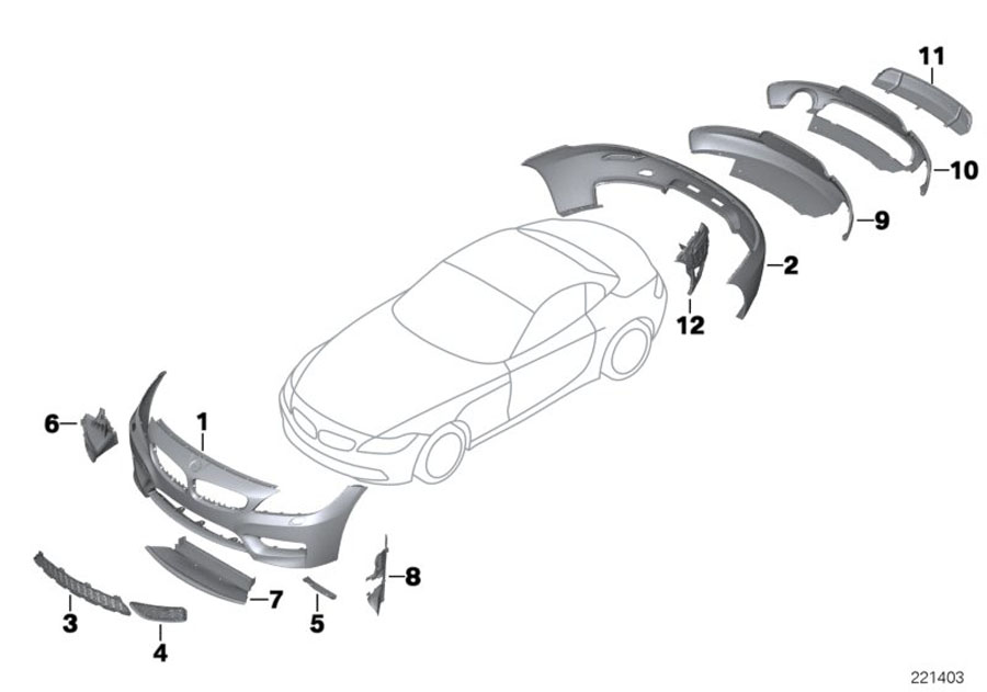 Diagram Retrofit, M aerodynamic kit for your 2004 BMW 645Ci Convertible  