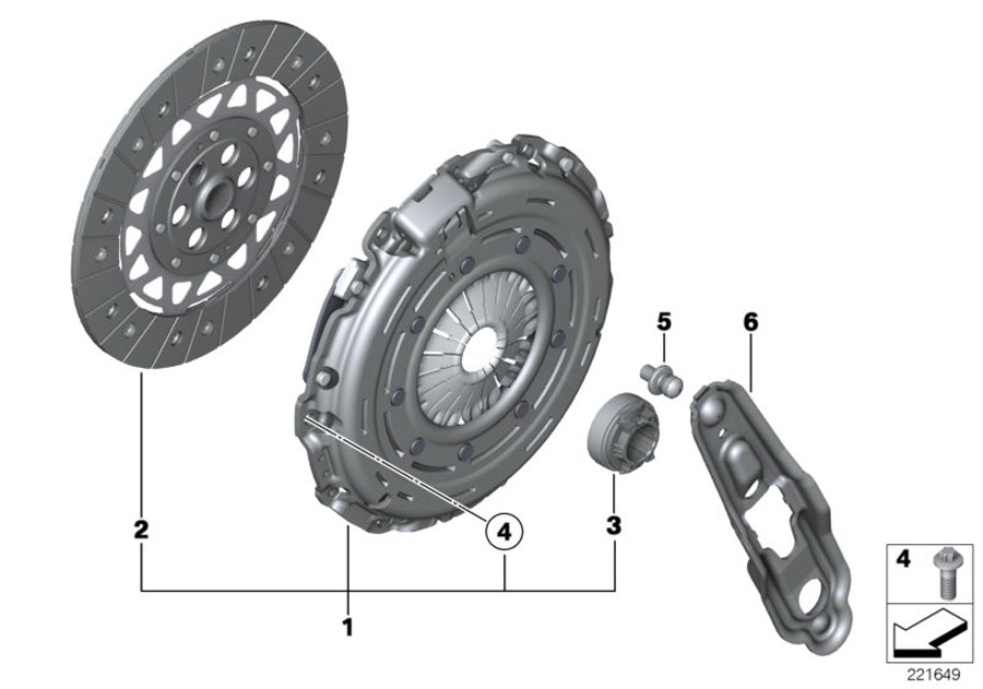 Diagram CLUTCH-CLUTCH DISK/PRESSURE PLATE for your MINI