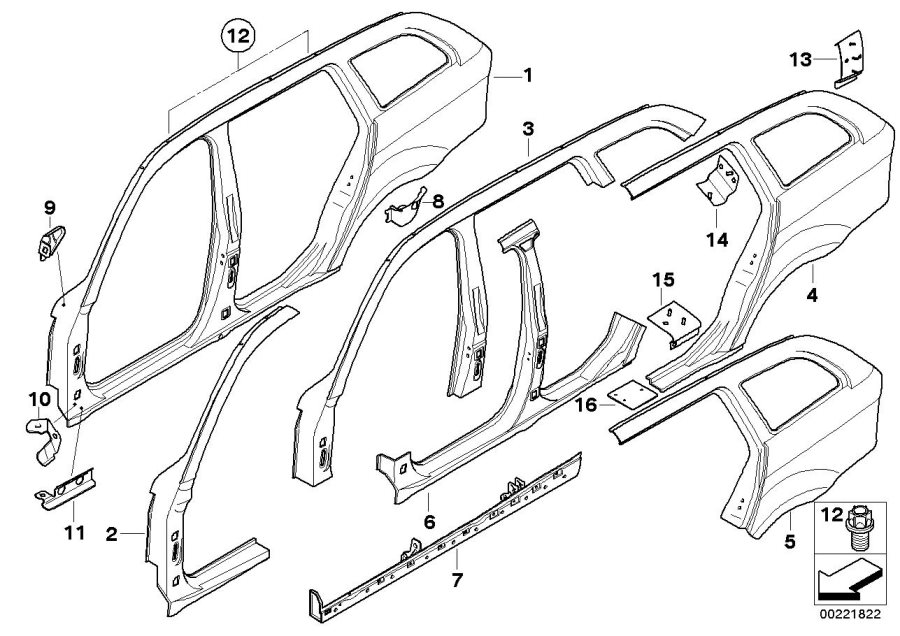 Diagram Body-side frame for your BMW