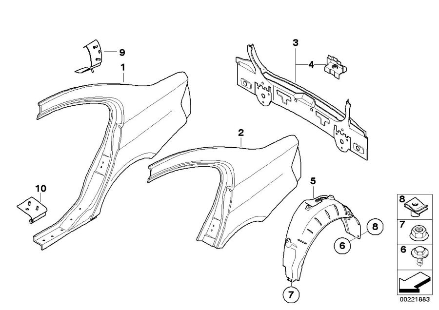Diagram Rear side panel for your 2011 BMW M3   