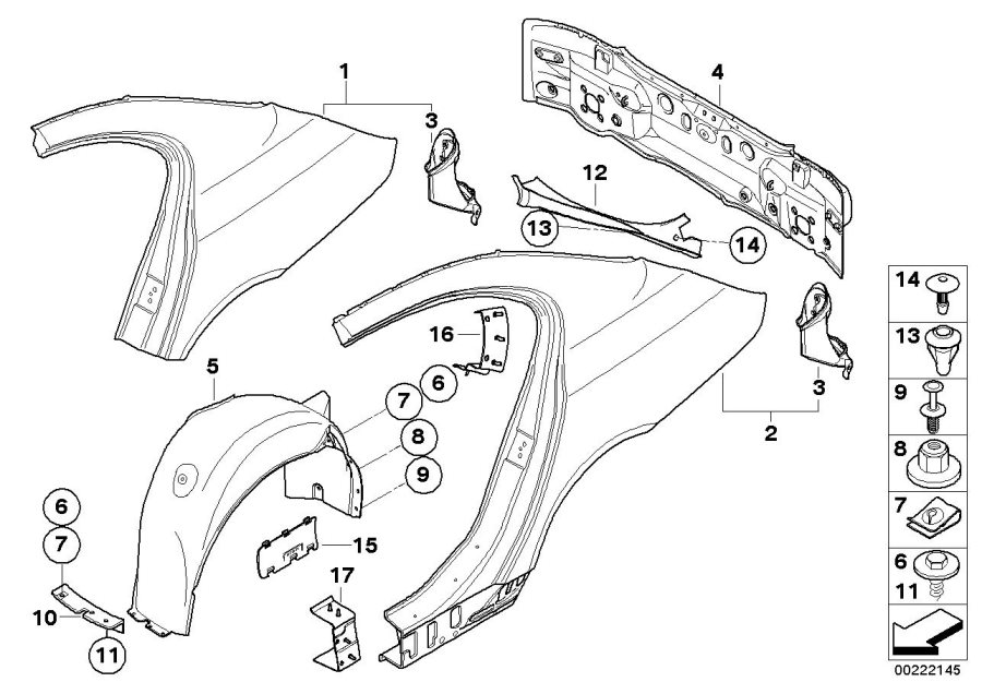 Diagram Side PANEL/TAIL trim for your 2020 BMW 530eX  Sedan 