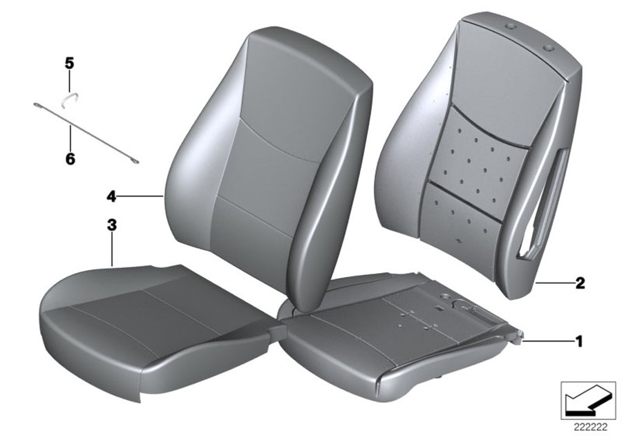 Diagram Seat front, upholstery & cover base seat for your BMW