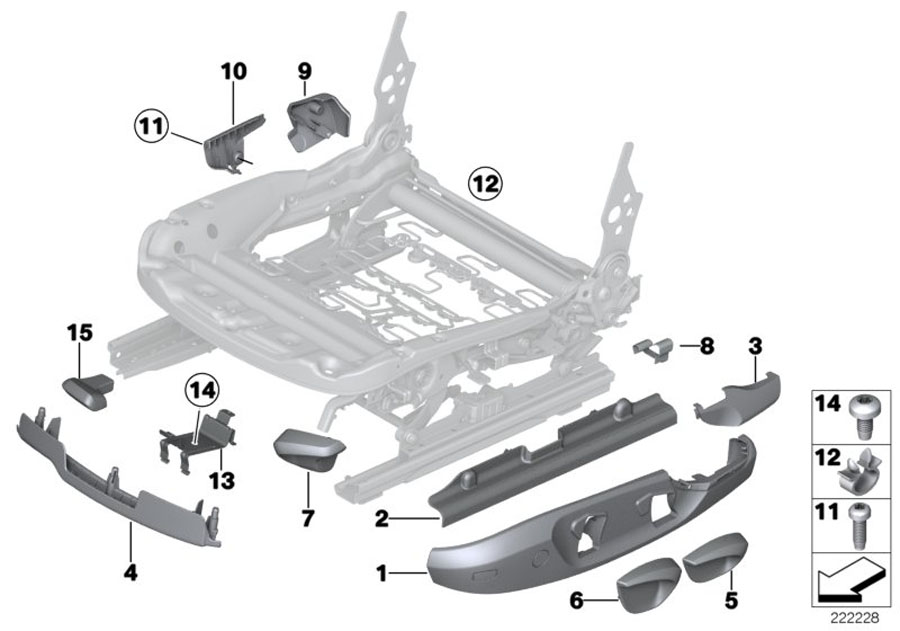 Diagram SEAT FRONT SEAT COVERINGS for your 2015 BMW M6   