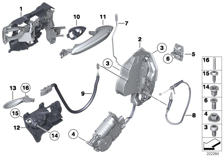Diagram Locking system, door, front for your 2021 BMW Alpina B7   