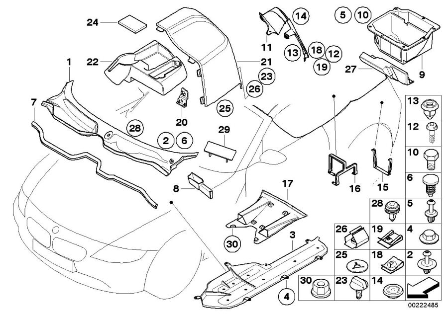 Diagram Various body parts for your 2005 BMW 325xi   