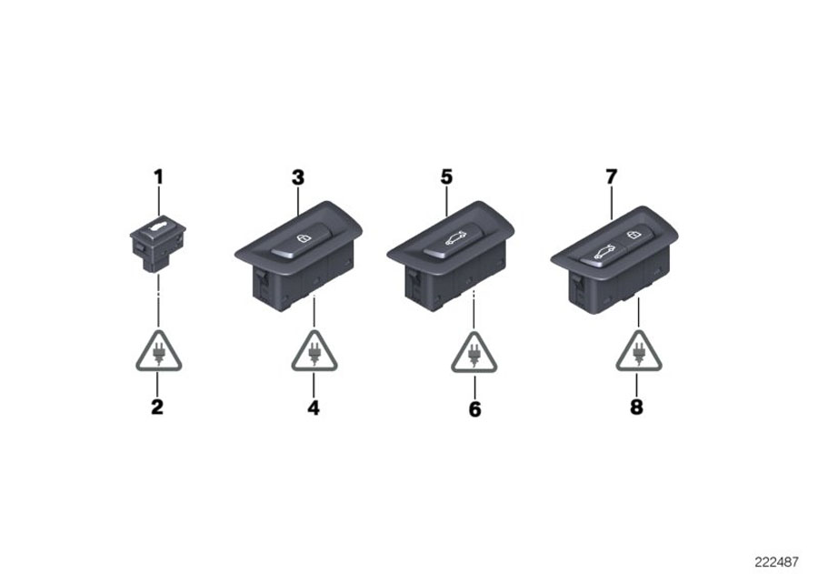 Diagram Switch for locking systems for your BMW