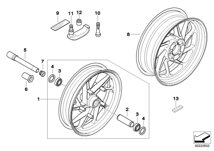 Diagram HP forged wheels for your 2016 BMW R1200RT   