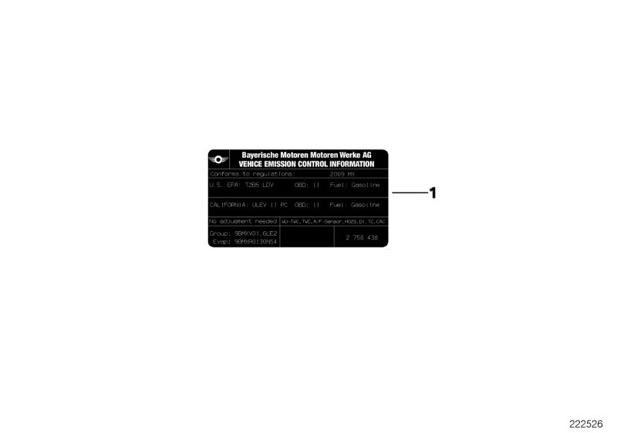 Diagram Label "Exhaust emission" for your MINI