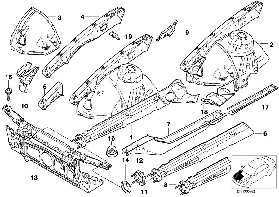 Diagram WHEELHOUSE/ENGINE support for your 2016 BMW M6   