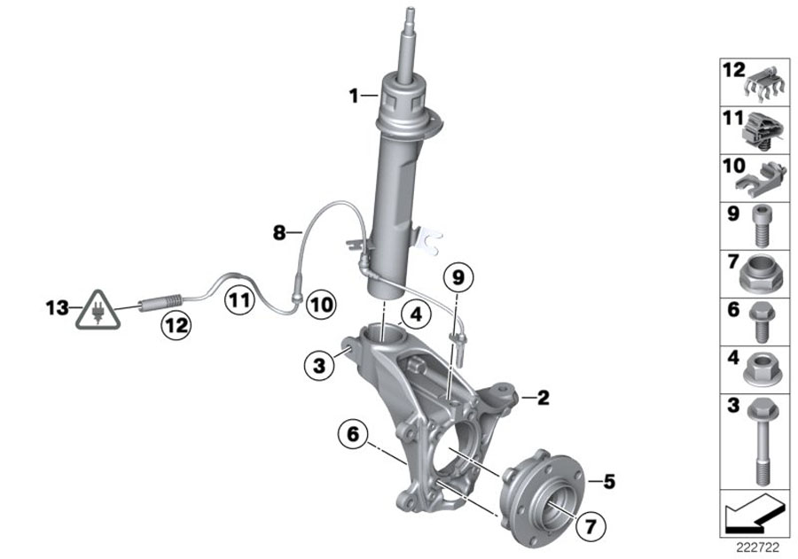 Diagram Front Spring strut/Carrier/Wheel bearing for your MINI