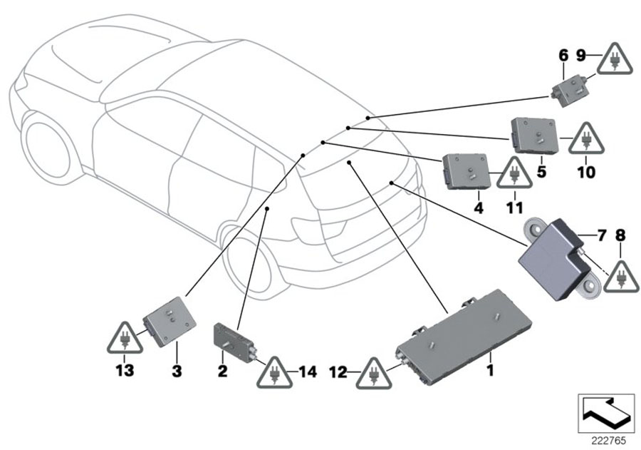 Diagram SINGLE PARTS F ANTENNA-DIVERSITY for your 2012 BMW X3   