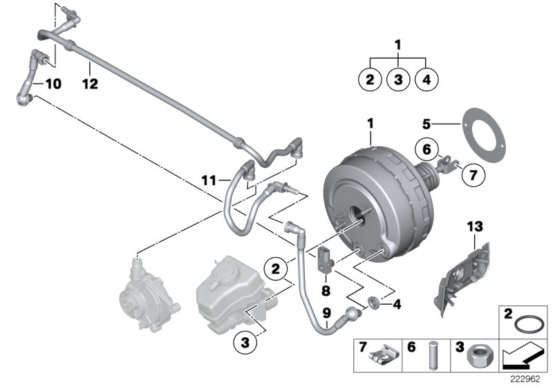 Diagram Power brake unit depression for your 2011 BMW 740Li   