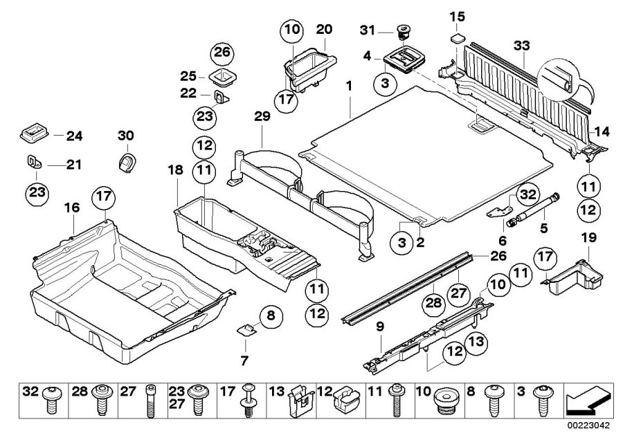 Diagram Trim panel, trunk floor for your 2006 BMW M6   