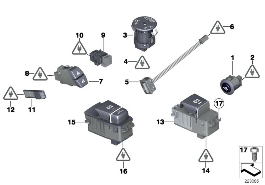 Diagram VARIOUS SWITCHES for your 2009 BMW 535xi   