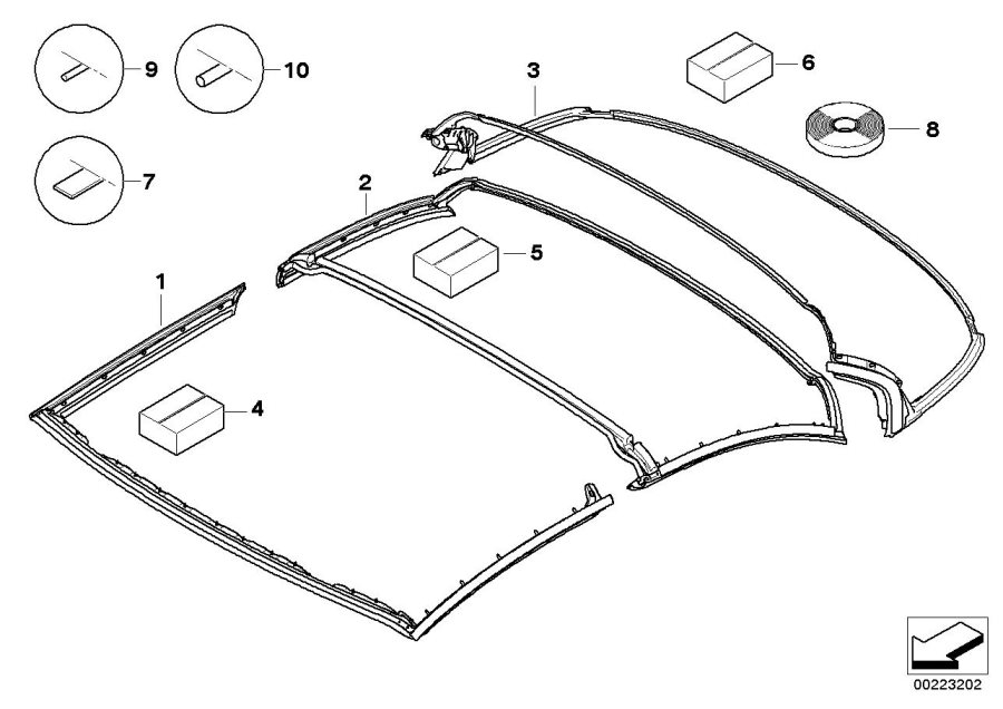 Diagram Hardtop, retractable, seals for your BMW 528iX  