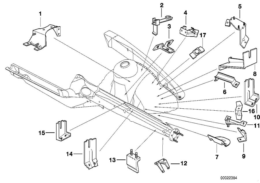 Diagram Front body bracket left for your BMW