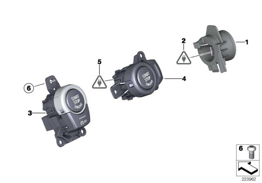 Le diagramme Bouton Start/Stop et bobine démarr. sec. pour votre BMW