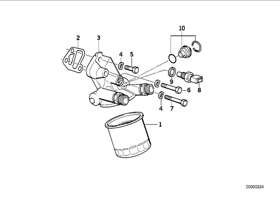 Diagram Lubrication system-oil filter for your BMW