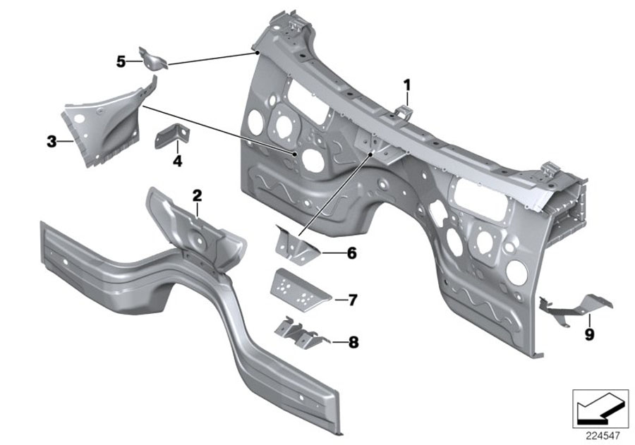 Diagram SPLASH WALL PARTS for your 2015 BMW M6   