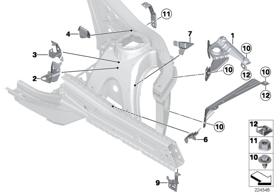 Diagram FRONT BODY BRACKET LEFT for your 2015 BMW 435i   