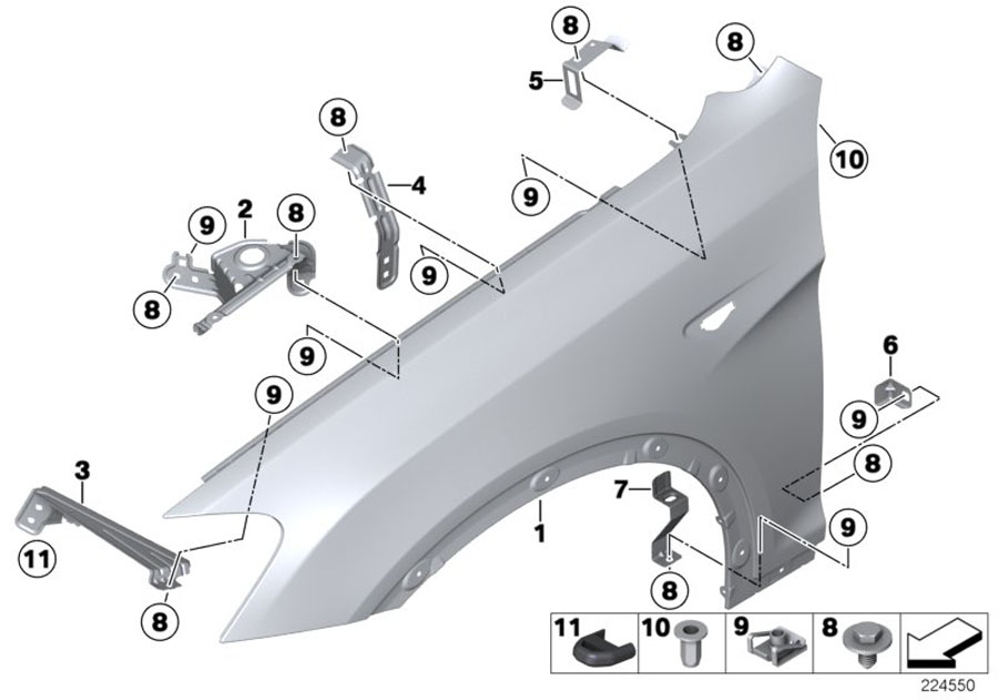 Diagram Front side panel for your 2017 BMW 750i   