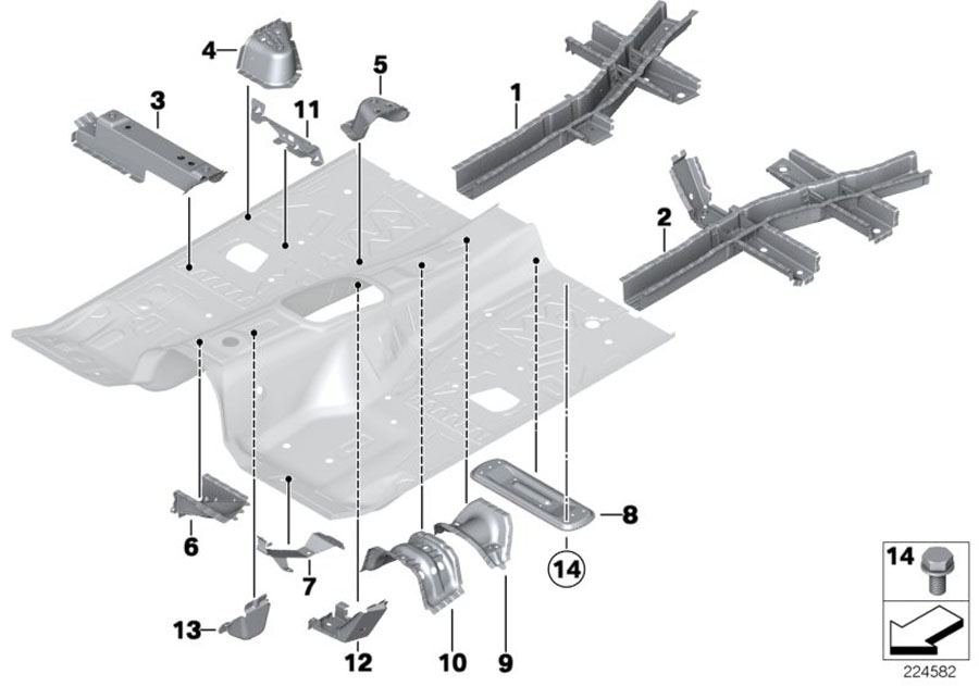 Diagram Floorpan assembly for your 2015 BMW M6   