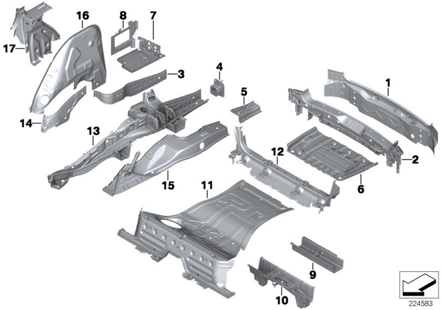 Diagram Rear body for your 2007 BMW M6   