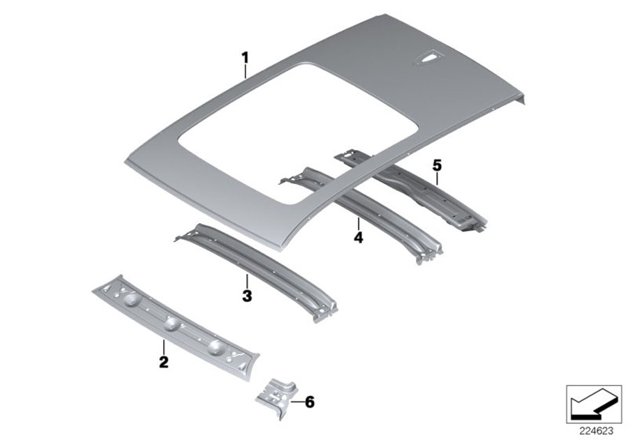 Diagram ROOF for your BMW M6  