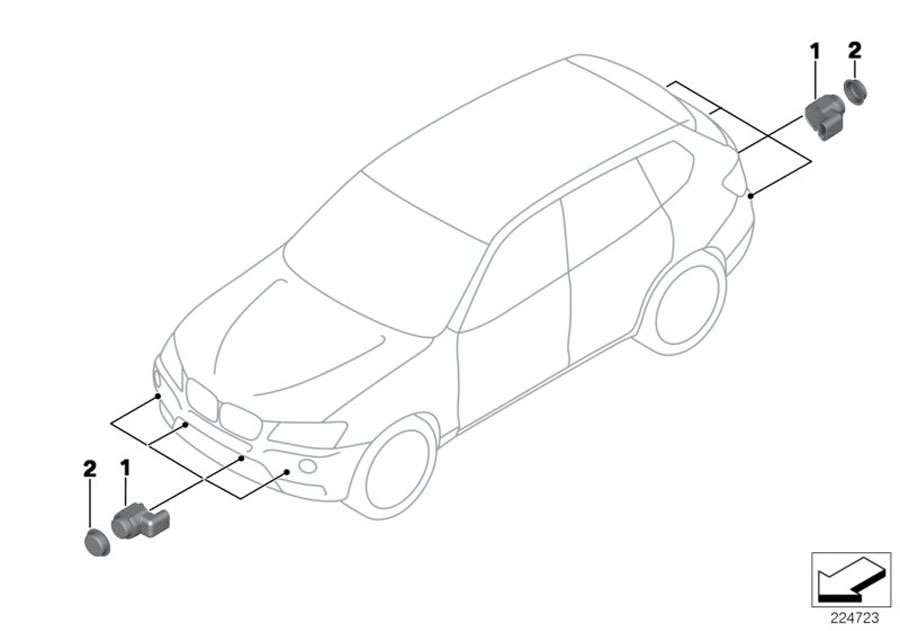 Diagram Park Distance Control (PDC) for your 2017 BMW 530iX   