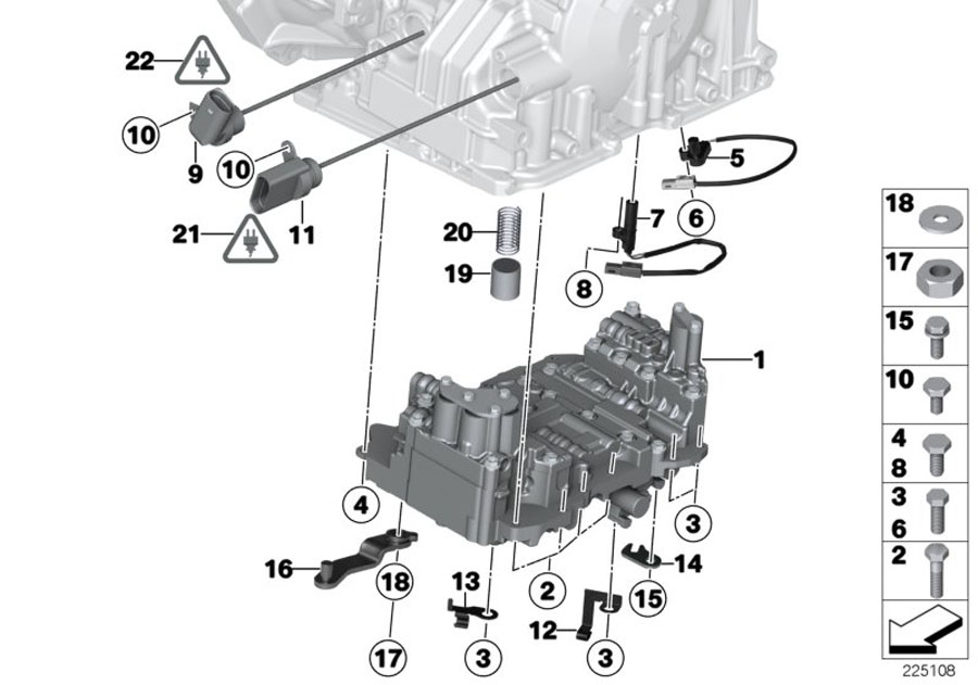 Diagram GA6F21WA control unit and mounting parts for your MINI