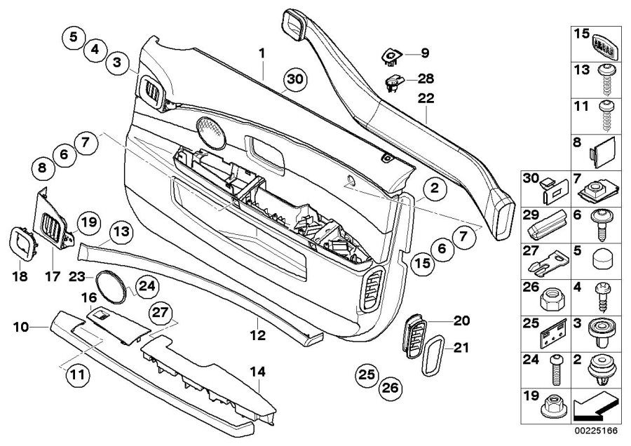 Diagram Door trim panel, front / side airbag for your 2008 BMW X6   