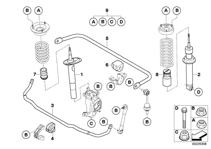 Diagram Single parts for Sport suspension for your 2013 BMW M6   