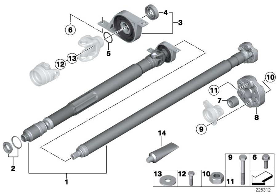 Diagram Drive shaft, single components for your MINI