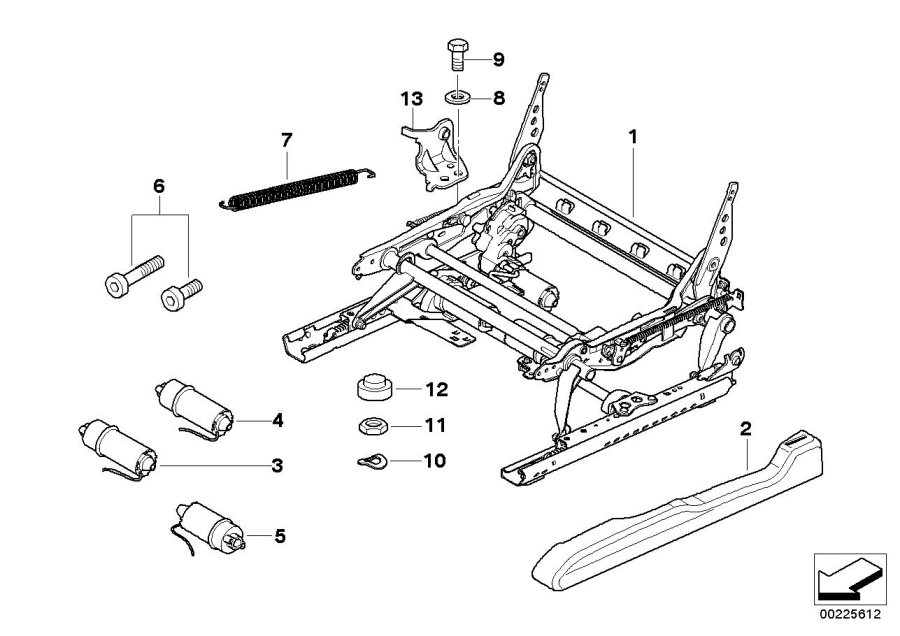 Diagram Front seat rail ELECTRICAL/SINGLE parts for your 2009 BMW M6   