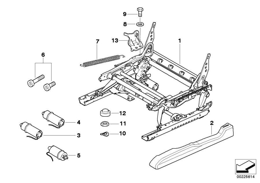 Diagram Front seat rail ELECTRICAL/SINGLE parts for your 2006 BMW M6   