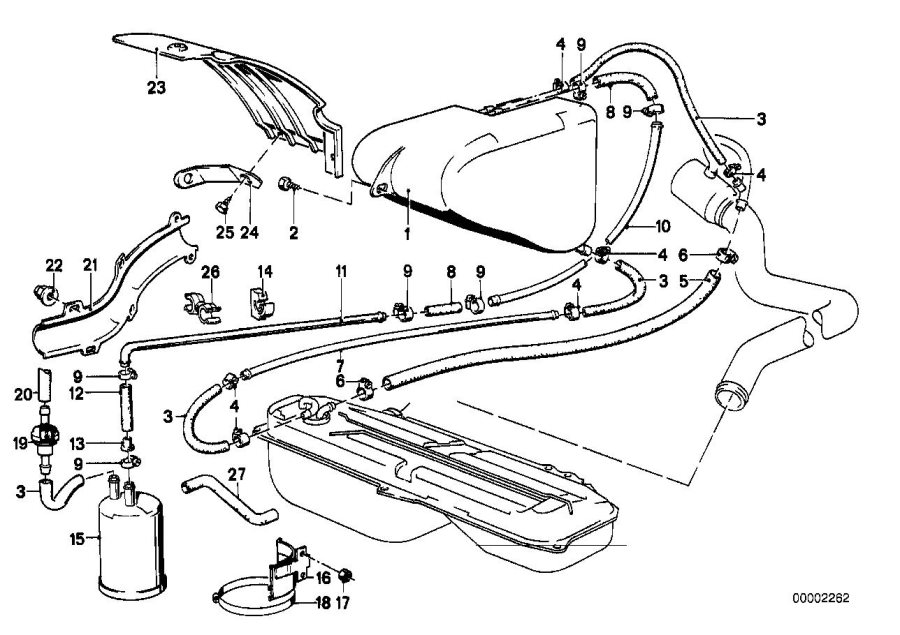 Diagram EXP.TANK/ACTIVATED CARBON CONTAINER for your BMW