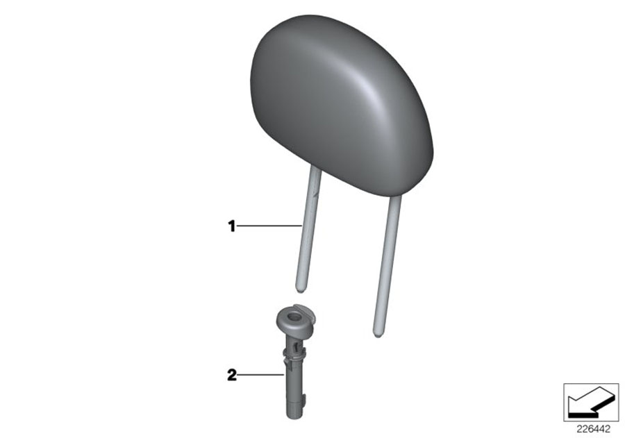 Diagram Seat, front, head restraint for your MINI